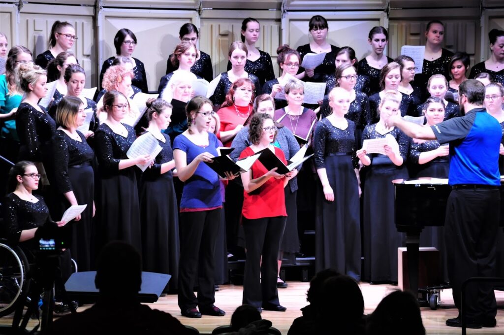 UW Bel Canto Women's Chorus perform with the Evanston Women's Chorus