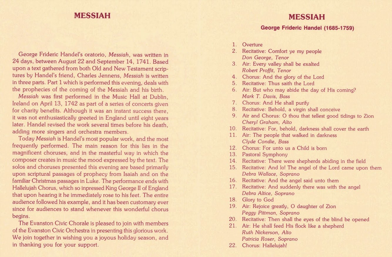 Evanston Civic Chorale - December 1987= Messiah 2