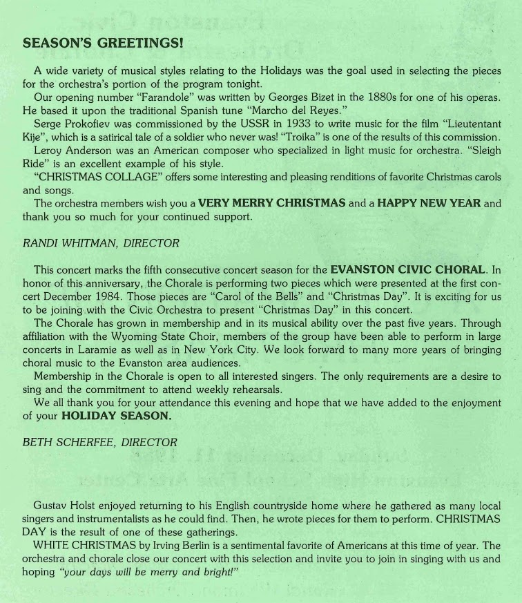 Evanston Civic Chorale - December 1988 - Celebration of Christmas 3